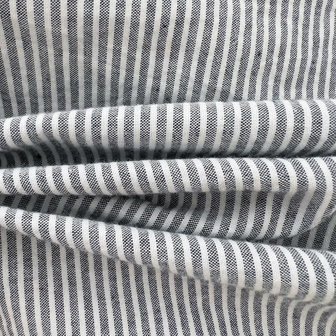 mixinni Grey Striped Duvet Cover Twin Size - 100% Washed Cotton Pinstripe Comforter Cover with Zipper Closure, Lightweight & Breathable, 3 Pieces Minimalist Stripes Pattern Printed Bedding Set