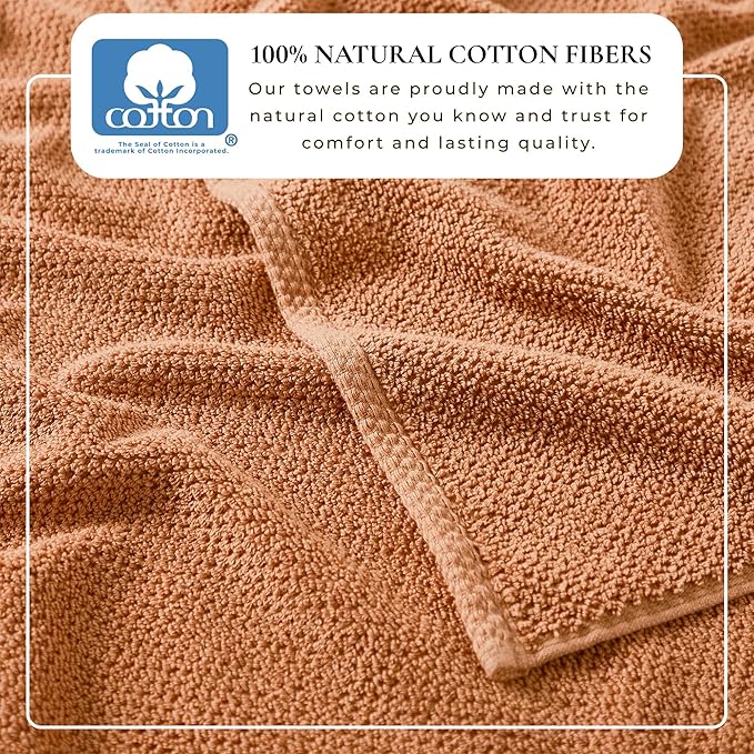Great Bay Home 100% Cotton Oversized 2 Pack 68x35 Extra Large Towel Set - Absorbent, Quick-Drying, Durable Oversized Bath Sheets for Bathroom Décor (Clay)