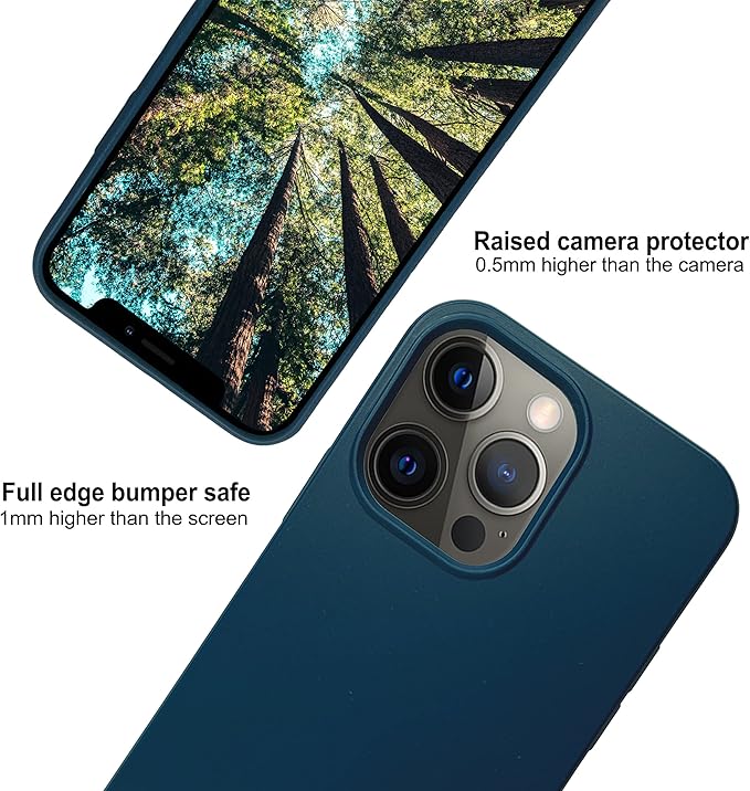 eplanita Eco Mobile Phone Case Compatible with iPhone 13 Pro, Plant Fiber, Drop Protection Cover, Durable and Sustainable (for iPhone 13 Pro, Dark Blue)