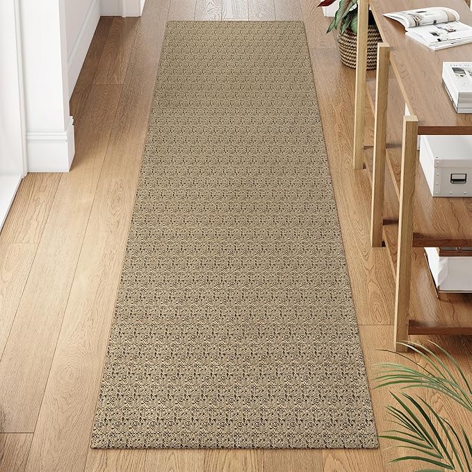 Collive Washable Hallway Runner Rug, Farmhouse Non Skid Kitchen Runner Rug 2x8 Boho Entryway Rugs, Black/Natural Cotton Braided Modern Carpet Runners for Bedside Doorway Kitchen Floor