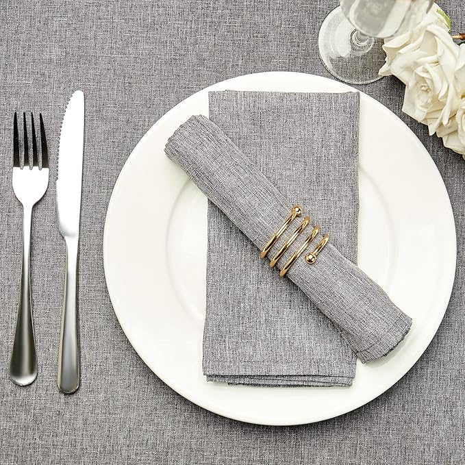 Mebakuk Cloth Napkins Set of 6, Premium 17 x 17 Inch Solid Washable Linen Style Napkins, Soft Table Napkin for Wedding Party Restaurant Dinner Parties