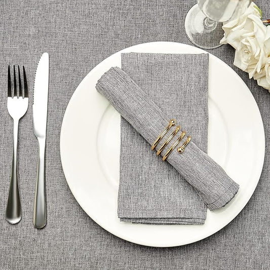 Mebakuk Cloth Napkins Set of 6, Premium 17 x 17 Inch Solid Washable Linen Style Napkins, Soft Table Napkin for Wedding Party Restaurant Dinner Parties