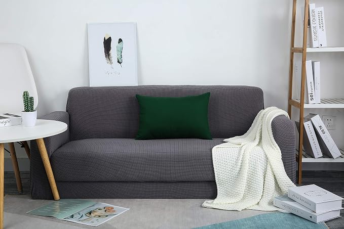 TangDepot 100% Cotton Solid Throw Pillow Cover 12x18 Deep Green | 100% cotton, same-color zip, machine wash & air dry. For living room, bedroom, office, car. 42 colors, 66 sizes. Cover only.