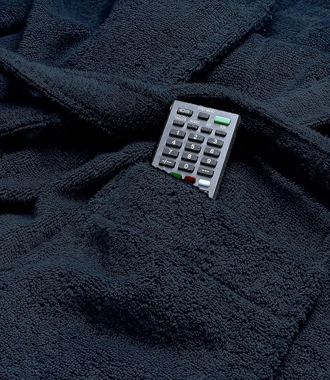 100% Cotton Shawl Collar Bathrobe for Women & Men – Terry Cloth, Lightweight Plush Long Spa & Hotel Luxury Robe