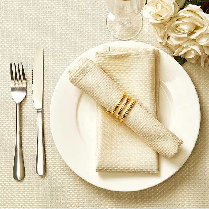 Mebakuk Cloth Napkins Set of 6, Premium 17 x 17 Inch Solid Washable Small Triangle Weave Napkins, Soft Table Napkin for Wedding Party Restaurant Dinner Parties