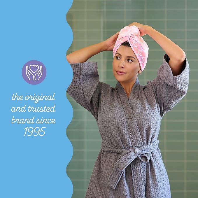 Turbie Twist 2-Pack Microfiber Hair Towel for Beauty, Travel, Gifting - Hair Wrap Turban for Straight, Wavy & Curly Hair - Premium Personal Care - Mermaid