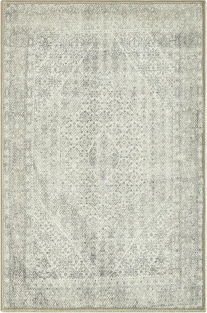 Keen Home Design 2x3 Rug - Machine Washable Entry Rug with Non-Slip Backing, Ideal for Enteryway, Kitchen, Bathroom, Laundry Room - Vintage, Easy Clean, Durable, Low Pile Rug - (2' x 3')