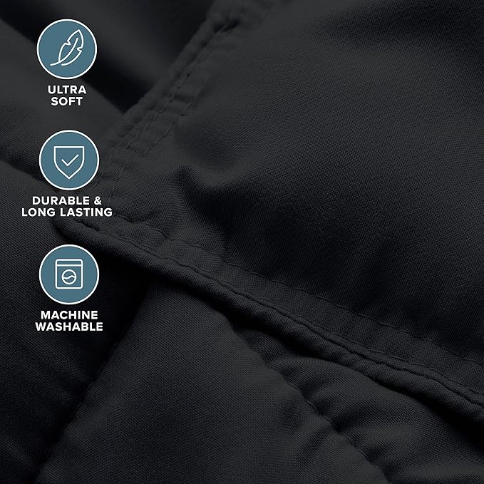 Bare Home Full Size Comforter Set - Ultra-Soft Goose Down Alternative - Premium 1800 Series - All Season Warmth - Black