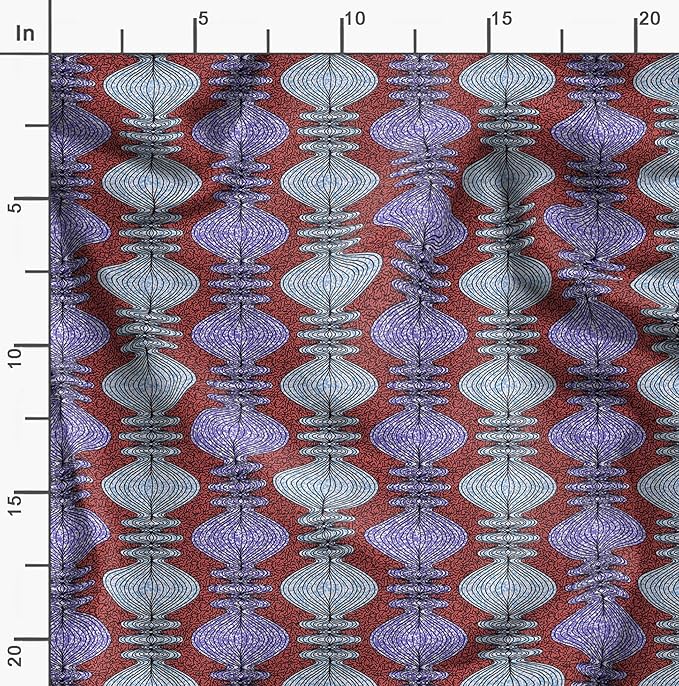 Soimoi Heavyweight Cotton Canvas Fabric Material - 56 Inch Wide, Purple - Tribal Print, Ideal for Making Durable Tote Bags, Backpacks, Jackets, Upholstery, Cushions, Outdoor Furniture Covers, 1 Yard
