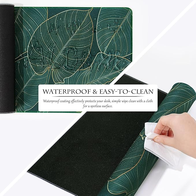 ALOANES Large Gaming Mouse Pad with Non-Slip Rubber Base,Stitched Edge,Desk mat for Laptop,Computer & PC, Wristing Pad for Gamer,Office & Home, 35.4"x 15.7"x 0.12", Black