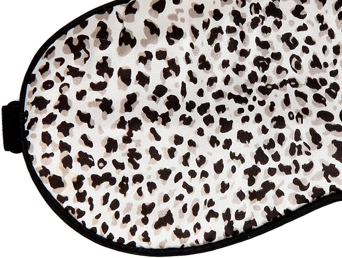 100% Mulberry Silk Sleep Mask Blackout, Cute Natural Sleeping Mask with Adjustable Elastic Strap, Satin Eye Cover for Men Women Adults (Leopard)