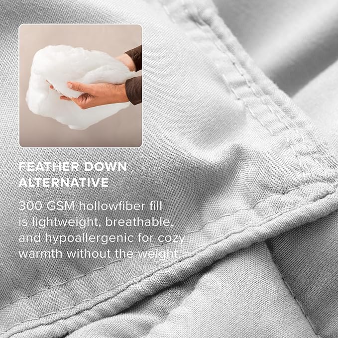 Bare Home Comforter Set - Oversized Queen Size - Ultra-Soft - Goose Down Alternative - Premium 1800 Series - All Season Warmth (Oversized Queen, Cloud Grey)