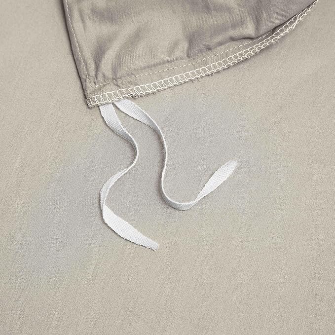 Light Taupe Cotton Duvet Cover Set Twin 100% Long-Staple Cotton Sateen Bedding Set, Soft Breathable Smooth Organic Pure Cotton Plain Comforter Cover, Luxury Minimalist Bedroom Decor for All Season