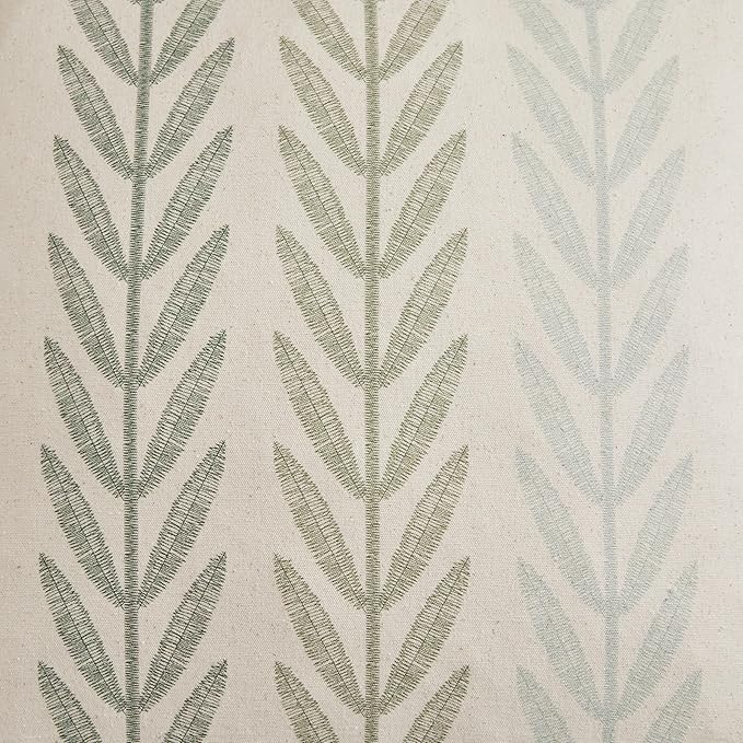 100% Cotton Farmhouse Leaves Throw Pillow Covers Set of 2, 22x22 Inch Mixed Green Pastoral Decorative Print Cushion Covers for Sofa Bed Living Room Home Decor