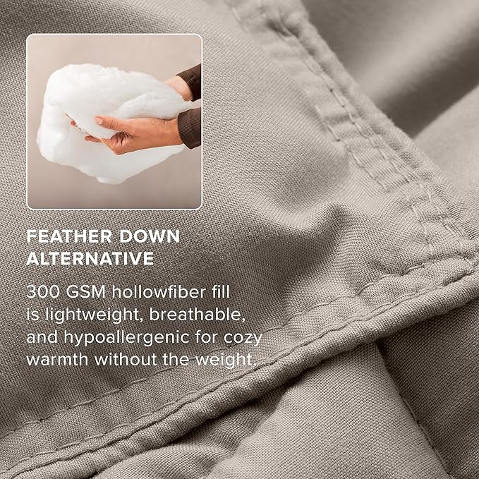Bare Home Comforter Set - King/California King Size - Ultra-Soft - Goose Down Alternative - Premium 1800 Series - All Season Warmth (King/Cal King, Khaki)