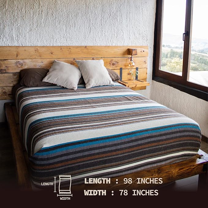 Alpaca Blanket - Premium Alpaca Wool Throw Blanket for Cozy Comfort - Warm Alpaca Wool Blanket - Variegated - Made by Artisans in The Heart of The Mountains of Ecuador