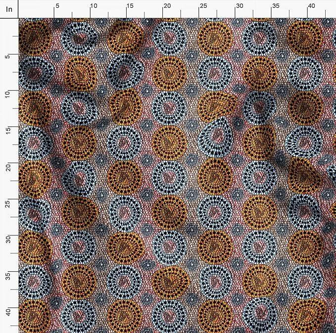 Soimoi African Print - Red, Premium Cotton Cambric Fabric - Medium Weight Material for Quilting, Kurtis, Blouse, Kids Clothing, Tunic, Curtains - 42" Inch Wide, 1 Yard
