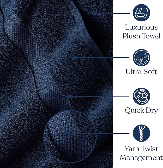 Organic Cotton Luxuriously Plush Bath Towel | GOTS & OEKO-TEX Certified | Premium Hotel Quality Towels | Feather Touch Technology | 650 GSM Long Staple|Soft, Quick Dry & Ultra-Absorbent 30"x58"