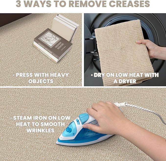 EARTHALL Long Runner Rug 3x12 Ft Non Slip Runners for Hallways Cotton Non Slip Entryway Runner Braided Kitchen Runner Indoor Outdoor Carpet Runners for Entryway, Hall, Foyers, Send/Beige