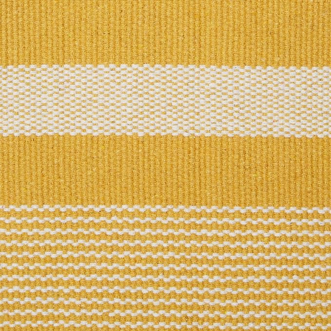 DII Woven Rag Rug Collection Recycled Yarn Cabana Stripe, 2x3', Honey Gold