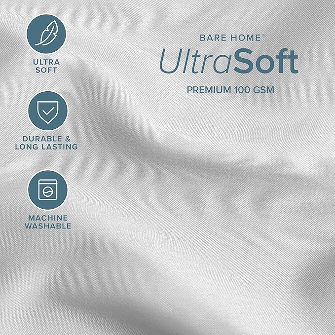 Bare Home Comforter Set - King/California King Size - Ultra-Soft - Goose Down Alternative - Premium 1800 Series - All Season Warmth (King/Cal King, Cloud Grey)
