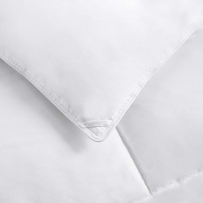 Amazon Basics White Down Alternative Comforter and Duvet Insert with Corner Tabs, Machine Washable, Twin, All-Season (Pack of 2)