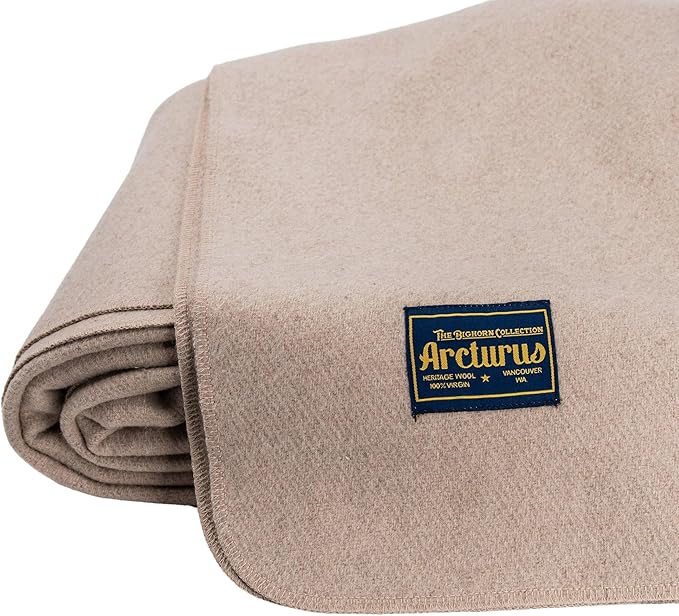 Arcturus Bighorn 100% Virgin Wool Blanket | Heirloom-Quality Wool Bedding for Home & Cabin | Warm, Thick & Durable (Twin Size, Ivory)