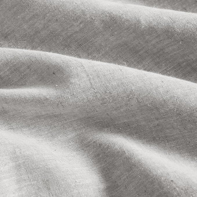 Hyde Lane Linen Duvet Cover Set King Size, 3Pcs Textured French Flax Linen Cotton Blend Bedding Set, Natural and Organic, Soft and Breathable, with 2 Pillow Shams, 104"x90", Grey