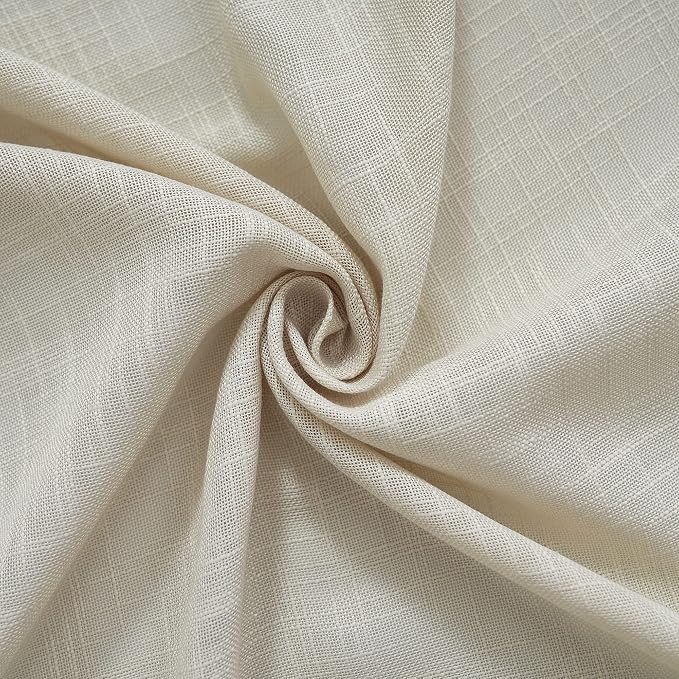 Sheer Curtains - Light Filtering, Machine Washable Tab Top Drapes for Living Room Bedroom (Beige, 52" W x 63" L, Pack of 2)
