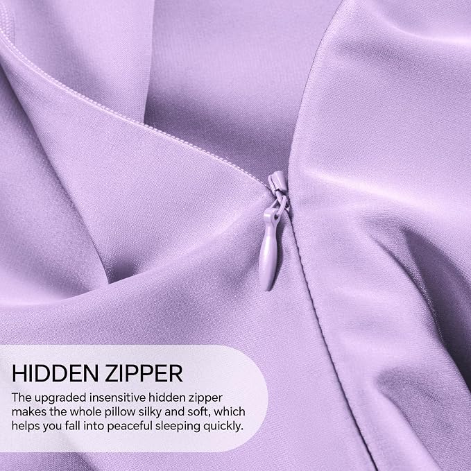 INFIIXSO Mulberry Silk Pillowcase for Hair and Skin, Silk Pillow Cases Standard Size with Hidden Zipper 20"x26", Extraordinary Smooth and Soft Cooling Pillow Cases for Hot Sleepers(Lavender, 1 Pack)
