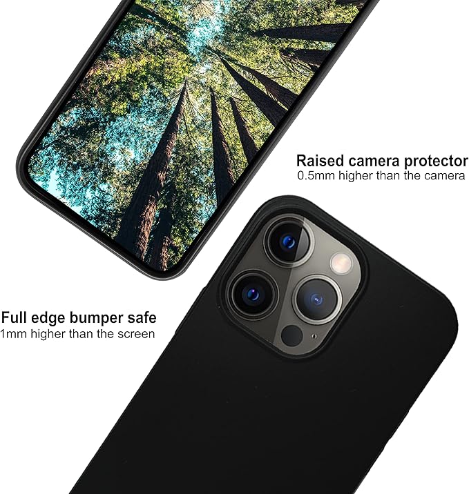 eplanita Eco Mobile Phone Case Compatible with iPhone 13 Pro, Plant Fiber, Drop Protection Cover, Durable and Sustainable (for iPhone 13 Pro, Black)