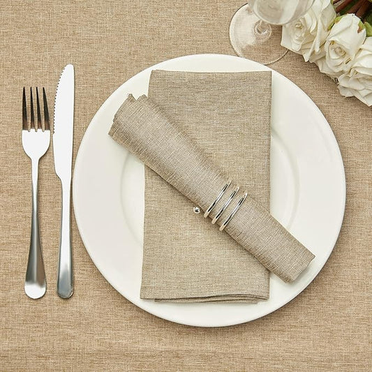 Mebakuk Cloth Napkins Set of 12, Premium 17 x 17 Inch Solid Washable Linen Style Napkins, Soft Table Napkin for Wedding Party Restaurant Dinner Parties (Mocha, Set of 12)