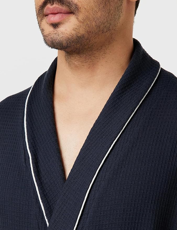 Amazon Essentials Men's Lightweight Cotton Waffle Bathrobe (Available in Big & Tall)