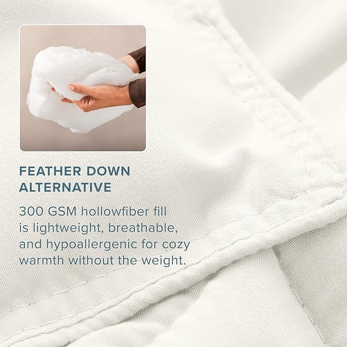 Bare Home Comforter Set - Queen Size - Ultra-Soft - Goose Down Alternative - Premium 1800 Series - All Season Warmth (Queen, Cream)