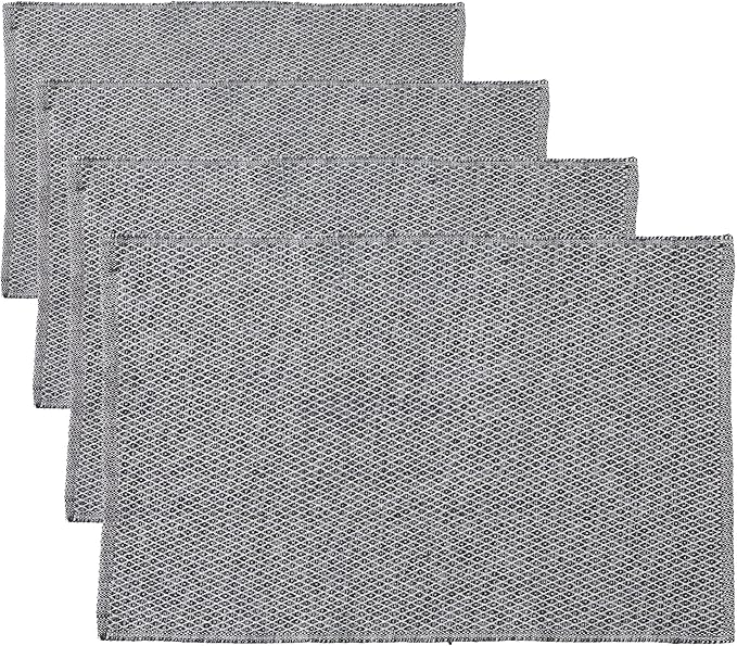 DII Woven Recycled Yarn Rag Rug Collection Miniature Diamonds, 2x3', Gray (Pack of 4)