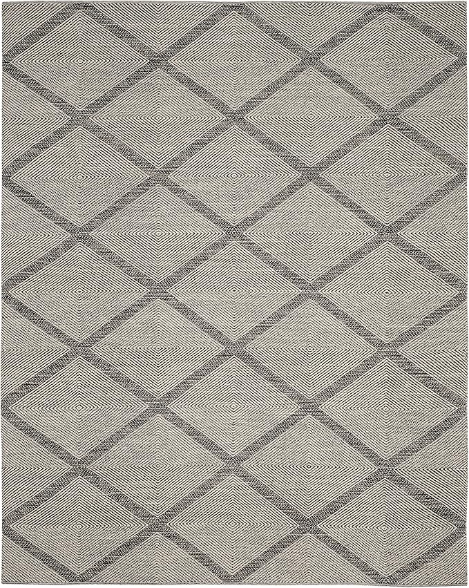 SAFAVIEH Montauk Collection Area Rug - 10' x 14', Black, Handmade Cotton, Ideal for High Traffic Areas in Living Room, Bedroom (MTK821D)