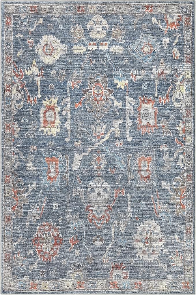 Keen Home Design 8x10 Rug - Machine Washable Area Rug with Non-Slip Backing, Ideal for Living Room, Dining Room, Bedroom - Vintage, Easy Clean, Durable, Low Pile Rug - (8' x 10')