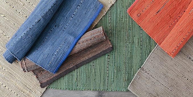 DII Chindi Home Collection Handwoven Multicolor Area Rag Rug, 20x31.5, Spice