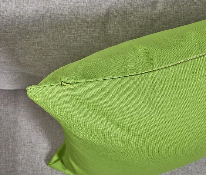 TangDepot 100% Cotton Solid Throw Pillow Cover 12x18 Apple Green | 100% cotton, same-color zip, machine wash & air dry. For living room, bedroom, office, car. 42 colors, 53 sizes. Cover only.