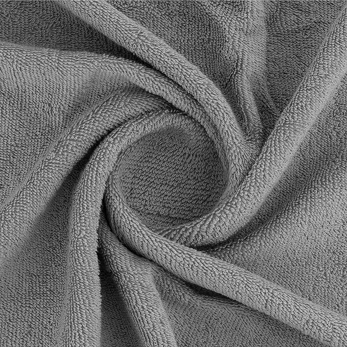 CASA COPENHAGEN He & She 4Pcs 100% Egyptian Cotton Large Designer Towels Gift Set- Pinstripe - Grey Violet, 550 GSM, 55"x27", 4Bath Towels for Bathroom (Box Pack, Set for Women & Men)