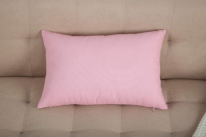 TangDepot 100% Cotton Solid Throw Pillow Cover 12x20 Salmon Pink | 100% cotton, same-color zip, machine wash & air dry. For living room, bedroom, office, car. 42 colors, 128 sizes. Cover only.