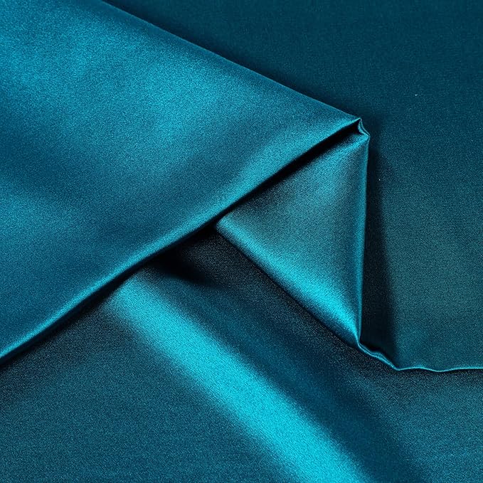 uxcell 1 Pack 100% Charmeuse Pure Silk Pillowcase for Hair and Skin, 350TC 19 Momme Soft Breathable Pillow Case with Hidden Zipper, Peacock Blue Silk Pillowcase Travel (14x20inch)