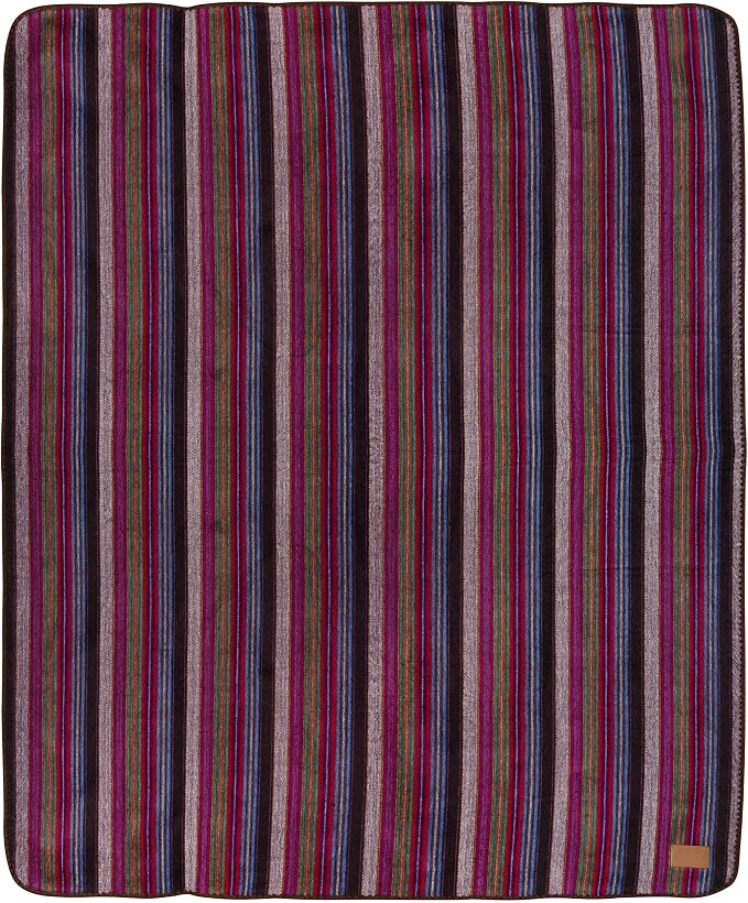 QISU Alpaca Wool Blanket Throw | Large, Beautiful, Warm, Variegated | 85 x 65 inches | Ultra-Soft, Hypoallergenic and Breathable | Non-Itchy or Scratchy (Purple Earth Variegated)