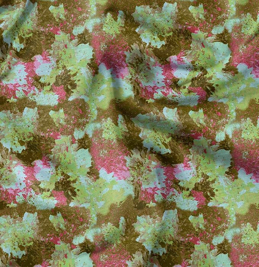 Soimoi Heavyweight Cotton Poplin Fabric Material, Green - Floral Printed - 42" Inch Width, Natural Cotton Material for Quilt Making, Dresses, Skirts, Pajamas, Pillowcases, Tablecloths, Kurtis, 1 Yard