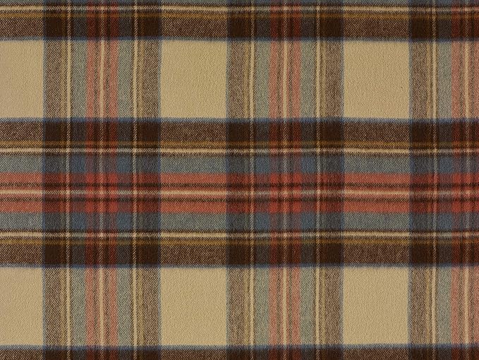 Moon Wool Plaid Throw Blanket, Merino Labmswool, Tartan Antique Dress Stewart, Made in UK