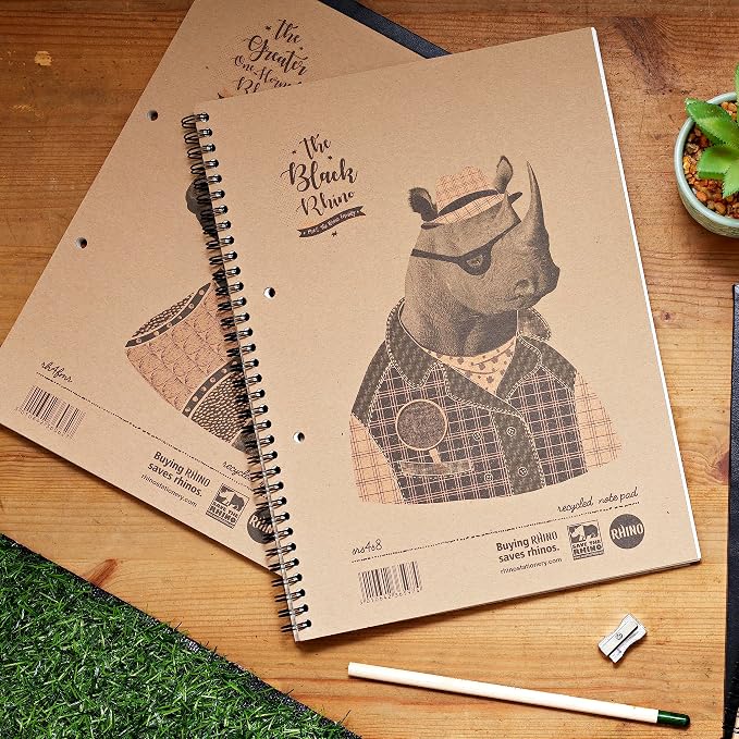 Rhino SRS4S8-8 A4+ Recycled Save the 8mm Ruled and Margin Notebook