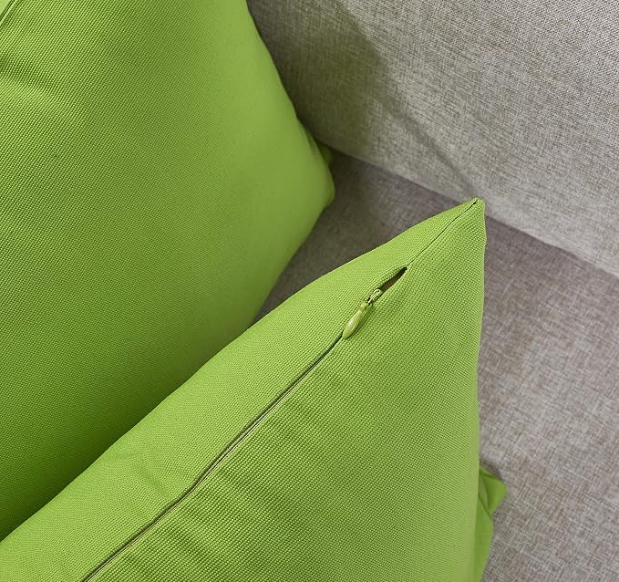 TangDepot 2-Pack Cotton Throw Pillow Covers 16x16 Apple Green | 100% cotton, same-color zip, machine wash & air dry. For living room, bedroom, office, car. 42 colors, 471 sizes. Cover only.