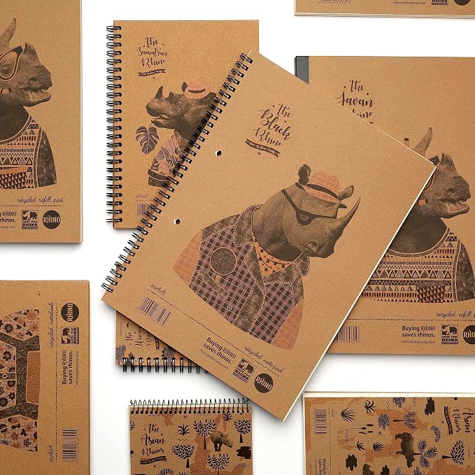 Rhino SRS4S8-8 A4+ Recycled Save the 8mm Ruled and Margin Notebook