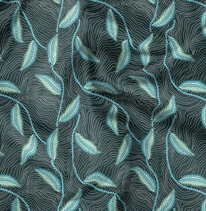 Soimoi African Print - Green, Canvas Fabric Material - 56 Inch Wide, 1 Yard, Unstitched Fabric for Upholstery, Bags, Workwear and Outdoor Gear.