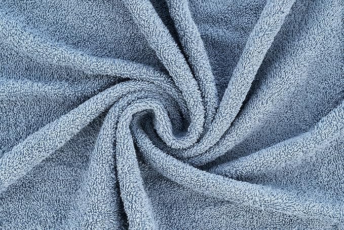 CASA COPENHAGEN He & She 2Pcs 100% Egyptian Cotton Large Designer Bathsheet Towels Gift Set- Dusty Blue - Pink, 550GSM, 35"x70" 2Bath Sheet Towels for Bathroom Set for Women & Men